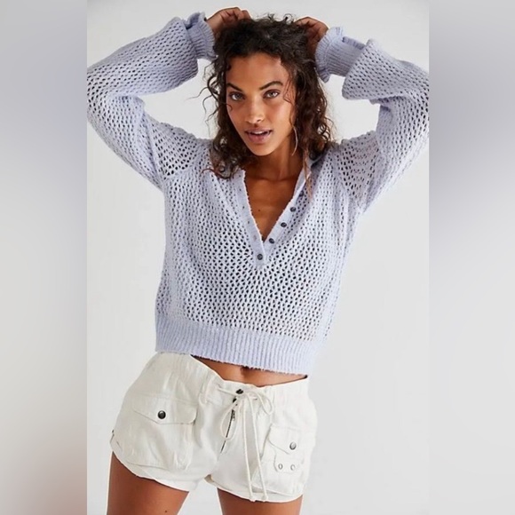 Free People Tops - NWT $138 Free People Peri Ice Care Snowdrift Pullover Sweater Size XS